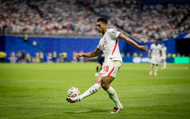 Atlanta, USA 15th Jul 2026. Jude Bellingham (ENG) England - Argentina World Cup England - Argentinien 15.07.2026 *** Atlanta, USA, July 15, 2026 Jude Bellingham ENG England Argentina World Cup England Argentina July 15, 2026