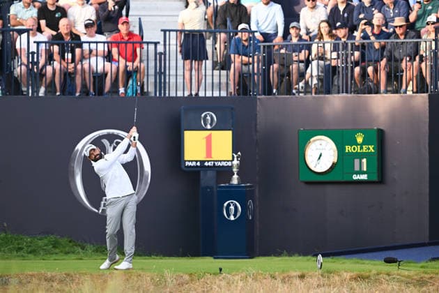 Royal Birkdale member Matthew Baldwin (ENG) takes the 1st Tee shot in the 154th Open Championship at Royal Birkdale Golf Club, Southport, England, UK 154th Open Golf Championships, Royal Birkdale, Southport, UK - 16 Jul 2026Southport Royal Birkdale United Kingdom  Copyright: xGreigxCowie Shutterstockx 16988293b