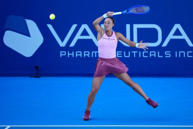 Vanda Pharmaceuticals Athens Open - Day 3 Qinwen Zheng of China competes against Elena Micic of Australia during their Round of 16 match at the 2026 Vanda Pharmaceuticals Athens Open Women s tennis tournament at the Athens Olympic Tennis Centre in Athens, Greece, on July 15, 2026. Athens Athens Greece  Copyright: xOwenxHammondx originalFilename:hammond-2026vand260715_nplJV.jpg