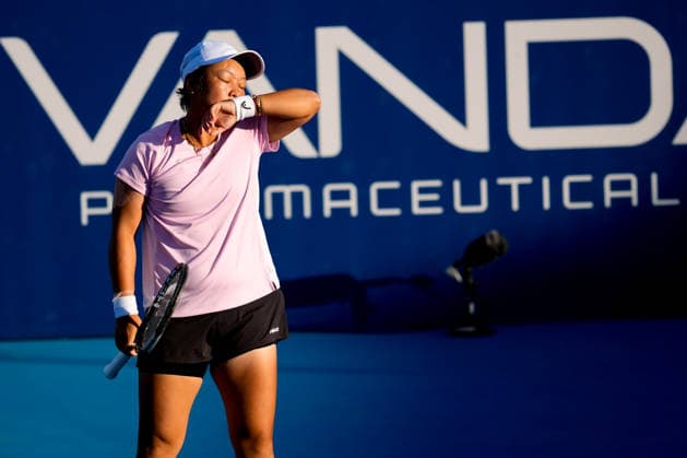 Vanda Pharmaceuticals Athens Open - Day 3 Carole Monnet of France and Sapfo Sakellaridi of Greece compete in their quarterfinal doubles match against Xinyu Jiang of China and Fang-Hsien Wu of Chinese Taipei at the 2026 Vanda Pharmaceuticals Athens Open Women s tennis tournament at the Athens Olympic Tennis Centre in Athens, Greece, on July 15, 2026. Athens Athens Greece  Copyright: xOwenxHammondx originalFilename:hammond-2026vand260715_npyrK.jpg