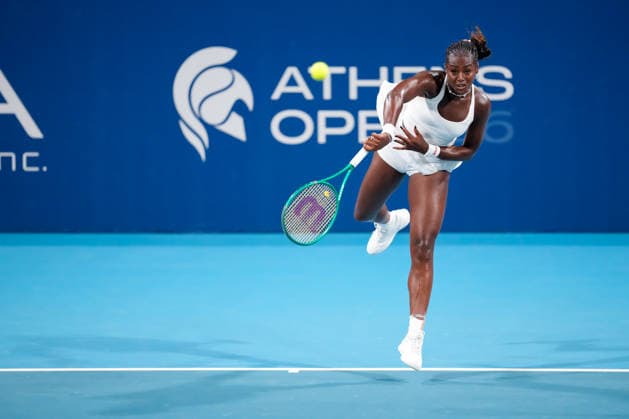 Vanda Pharmaceuticals Athens Open - Day 3 Alycia Parks of the United States competes against Mai Hontama of Japan during their round of 16 match at the 2026 Vanda Pharmaceuticals Athens Open Women s tennis tournament at the Athens Olympic Tennis Centre in Athens, Greece, on July 15, 2026. Athens Athens Greece  Copyright: xOwenxHammondx originalFilename:hammond-2026vand260715_nphRH.jpg