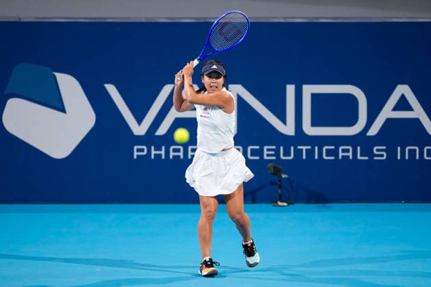 Vanda Pharmaceuticals Athens Open - Day 3 Mai Hontama of Japan competes against Alycia Parks of the United States during their Round of 16 match at the 2026 Vanda Pharmaceuticals Athens Open Women s tennis tournament at the Athens Olympic Tennis Centre in Athens, Greece, on July 15, 2026. Athens Athens Greece  Copyright: xOwenxHammondx originalFilename:hammond-2026vand260715_np0H7.jpg