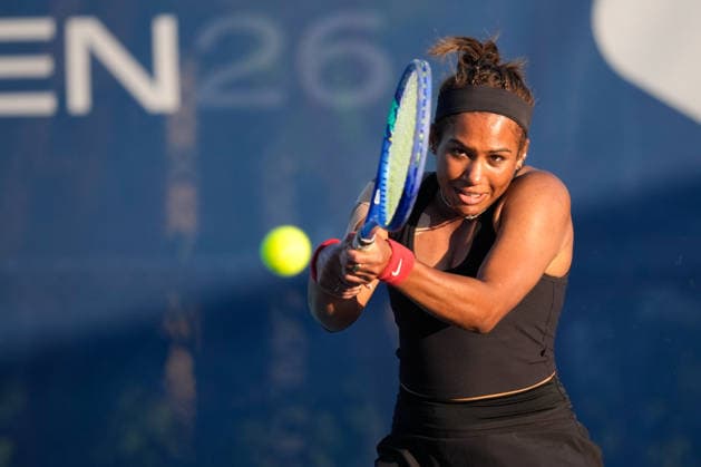 Vanda Pharmaceuticals Athens Open - Day 3 Carmen Corley of the United States plays alongside partner Alexandra Osborne of Australia during their Round of 16 doubles match against Maia Lumsden of Great Britain and Qianhui Tang of China at the 2026 Vanda Pharmaceuticals Athens Open Women s tennis tournament at the Athens Olympic Tennis Centre in Athens, Greece, on July 15, 2026. Athens Athens Greece  Copyright: xOwenxHammondx originalFilename:hammond-2026vand260715_npcDJ.jpg