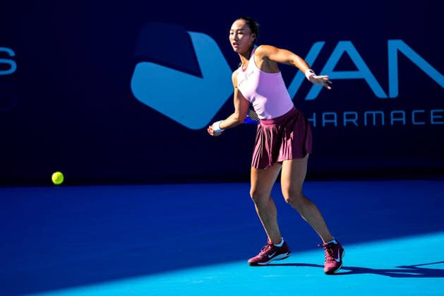 Vanda Pharmaceuticals Athens Open - Day 3 Qinwen Zheng of China competes against Elena Micic of Australia during their Round of 16 match at the 2026 Vanda Pharmaceuticals Athens Open Women s tennis tournament at the Athens Olympic Tennis Centre in Athens, Greece, on July 15, 2026. Athens Athens Greece  Copyright: xOwenxHammondx originalFilename:hammond-2026vand260715_npK0Q.jpg