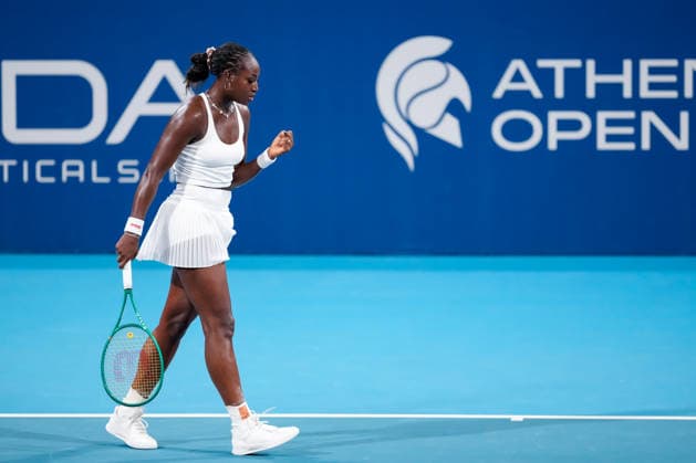 Vanda Pharmaceuticals Athens Open - Day 3 Alycia Parks of the United States competes against Mai Hontama of Japan during their round of 16 match at the 2026 Vanda Pharmaceuticals Athens Open Women s tennis tournament at the Athens Olympic Tennis Centre in Athens, Greece, on July 15, 2026. Athens Athens Greece  Copyright: xOwenxHammondx originalFilename:hammond-2026vand260715_npf0l.jpg