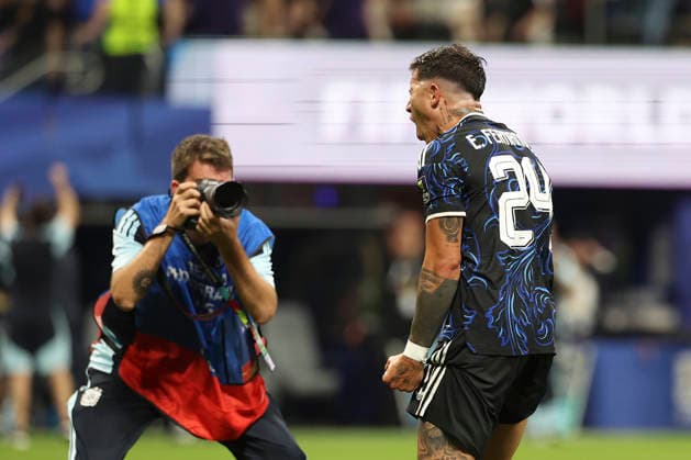 SOCCER - FIFA World Cup, WM, Weltmeisterschaft, Fussball 2026 ATLANTA,GEORGIA,USA,15.JUL.26 - SOCCER - FIFA World Cup 2026, semifinal, England vs Argentina. Image shows the rejoicing of Enzo Fernandez (ARG).  GEPAxpictures xStevenxDinberg