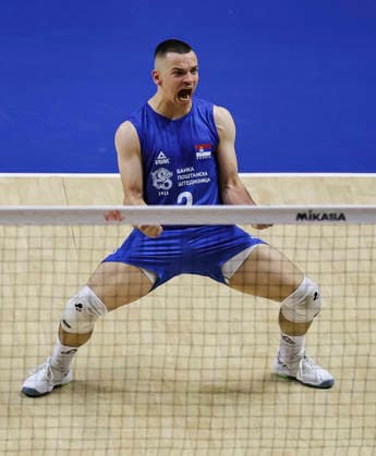 Men s Volleyball Nations League - Belgrade 2026 Serbia s Stefan Negic reacts during the MenÕs Volleyball Nations League Pool 7 match between Serbia and Turkiye at Belgrade Arena on July 15, 2026 in Belgrade, Serbia. Belgrade Serbia Copyright: xSrdjanxStevanovicx x