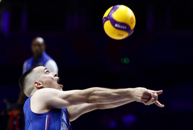 Men s Volleyball Nations League - Belgrade 2026 Serbia s Stefan Negic during the MenÕs Volleyball Nations League Pool 7 match between Serbia and Turkiye at Belgrade Arena on July 15, 2026 in Belgrade, Serbia. Belgrade Serbia Copyright: xSrdjanxStevanovicx x