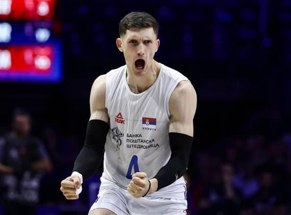 Men s Volleyball Nations League - Belgrade 2026 Serbia s Lazar Marinovic reacts during the MenÕs Volleyball Nations League Pool 7 match between Serbia and Turkiye at Belgrade Arena on July 15, 2026 in Belgrade, Serbia. Belgrade Serbia Copyright: xSrdjanxStevanovicx x