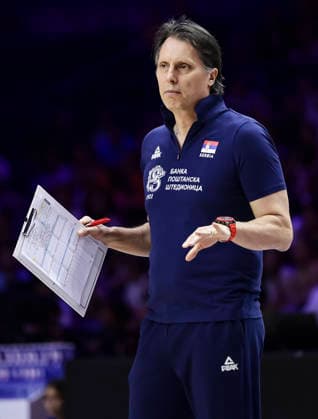 Men s Volleyball Nations League - Belgrade 2026 Serbia s head coach Gheorghe Cretu during the MenÕs Volleyball Nations League Pool 7 match between Serbia and Turkiye at Belgrade Arena on July 15, 2026 in Belgrade, Serbia. Belgrade Serbia Copyright: xSrdjanxStevanovicx x