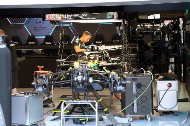 Formel 1 Grosser Preis von Belgien 2026 Formel 1 Grosser Preis von Belgien 2026 - Spa-Francorchamps 16. - 19.07. 2026 Media Day Donnerstag Im Bild: Technik Details, Mercedes Formel 1, Formel 1 Technik Mercedes, Mercedes AMG W 17, *** 2026 Formula 1 Belgian Grand Prix 2026 Formula 1 Belgian Grand Prix Spa-Francorchamps July 16, 2026 Media Day Thursday In the picture: Technical details, Mercedes Formula 1, Formula 1 Technology Mercedes, Mercedes AMG W17, Copyright: xBEAUTIFULxSPORTS Bernhardtx