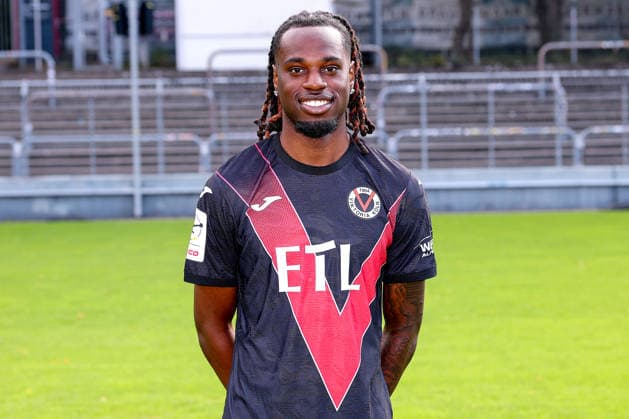 Yannick Tonye; FC Viktoria Köln 1904 e.V.; 3.Liga, Porträttermin 2026 2027 am 16.07.2026 im Sportpark Höhenberg Nordrhein-Westfalen Deutschland *** Yannick Tonye, FC Viktoria Köln 1904 e.V., 3. Liga; profile session for the 2026–2027 season on July 16, 2026, at Sportpark Höhenberg, North Rhine-Westphalia, Germany