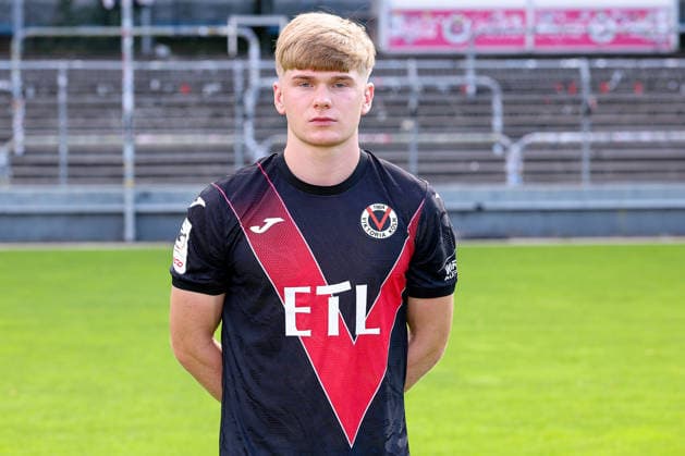 Felix Albers; FC Viktoria Köln 1904 e.V.; 3.Liga, Porträttermin 2026 2027 am 16.07.2026 im Sportpark Höhenberg Nordrhein-Westfalen Deutschland *** Felix Albers, FC Viktoria Köln 1904 e.V., 3. Liga, photo shoot for the 2026–2027 season on July 16, 2026, at Sportpark Höhenberg, North Rhine-Westphalia, Germany
