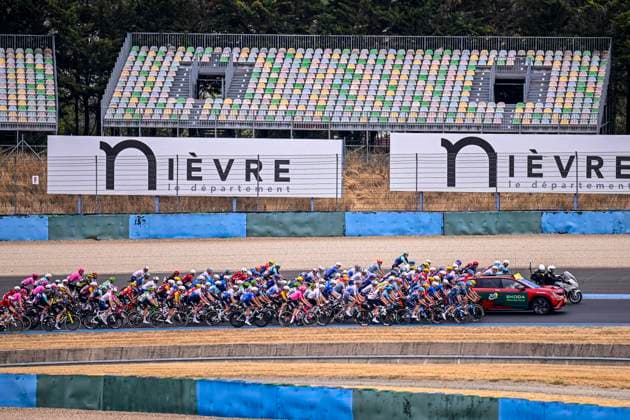 Tour de France 2026 Stage 12 CHALON-SUR-SAONE, FRANCE - JULY 16 : Illustration picture of the start of the race during stage 12 of the 113rd edition of Tour de France an UCI World Tour 2.UWT cycling road race stage for Men Elite of 181 km with start in Circuit Nevers Magny-Cours and finish in Chalon-sur-Saone on July 16, 2026 in Chalon-sur-Saone, France, 16 07 2026 Chalon-sur-Saone France  Copyright: xTomasxSiskx