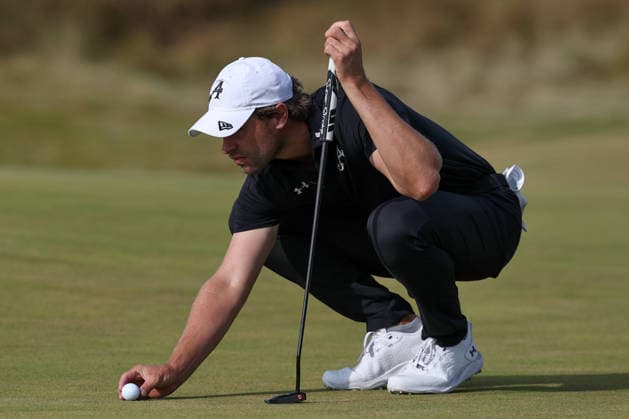 RECORD DATE NOT STATED 16th July 2026; Royal Birkdale Golf Club, Southport, Merseyside, England; The Open Championship, Round One; Thomas Detry (BEL) studies his putt at the 10th hole DavidxBlunsden