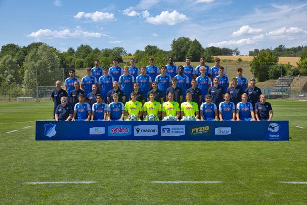 TSG Hoffenheim II; 3.Liga, Porträttermin 2026 2027, Mannschaftfsoto, hi. Reihe v.li.: 4. Reihe, stehend von links: Ben Opoku Labes, Lars Strobl, Jakov DediÄ‡, Santino Pistrol, Maxime Penda, Klaus Gjasula, Tristan Spranger, Maximilian Theuer. 3.Reihe, stehend von links: Zain Biazid, Lion Wagenbach, Konstantin Aleksa, Oskar Hencke, Alex Honajzer, Florian Micheler, Blessing Makanda, KryÅ¡tof ÄaiÅ¾ek, Finn Sherlock, Matthew Moore. 2.Reihe, stehend von links: Thomas Gomminginger (Teammanager), Timo Maag (Zeugwart), Dr. Ralph Kern (Mannschaftsarzt), Florian Desprez (Physiotherapeut), Tobias Dipoli Wieser (Physiotherapeut), Marco Backfisch (Reha- und Athletiktrainer), Nick Just (Spiel- und Videoanalyst), Patric Klandt (Torwarttrainer), Nick Proschwitz (Co-Trainer), Tobias Schilk (Co-Trainer), Stefan Kleineheismann (Cheftrainer). 1.Reihe, sitzend von links: Willi Heinlein (Betreuer), Nader Jindaoui, Yasin Zor, Tim Müller, Tim Philipp, Nico Biedermann, Tobias Trautner, Nils Schlosser, Diren DaÄüdeviren, Timo Hildmann, Valentin Lässig, Arno Schneider (Betreuer). Zuzenhausen *** TSG Hoffenheim II, 3. Liga, Team Photo Session 2026–2027, Team photo, front row from left: 4th row, standing from left: Ben Opoku Labes, Lars Strobl, Jakov Dedic, Santino Pistrol, Maxime Penda, Klaus Gjasula, Tristan Spranger, Maximilian Theuer; 3rd row, standing from left: Zain Biazid, Lion Wagenbach, Konstantin Aleksa, Oskar Hencke, Alex Honajzer, Florian Micheler, Blessing Makanda, Kryötof Caižek, Finn Sherlock, Matthew Moore; 2nd row, standing from left: Thomas Gomminginger, team manager, Timo Maag, equipment manager; Dr. Ralph Kern, team doctor; Florian Desprez, physical therapist; Tobias Dipoli Wieser, physical therapist; Marco Backfisch, rehabilitation and athletic trainer; Nick Just, game and video analyst; Patric Klandt, goalkeeper coach; Nick Proschwitz, assistant coach; Tobias Schilk, assistant coach; Stefan Kleineheismann, head coach; 1st row, seated from left: Willi Heinlein, team support staff member; Nader Jindaoui, Yasin Zor, Tim Müller, Tim Philipp, Nico Biedermann, Tobias Trautner, Nils Schlosser, Diren DaÄüdeviren, Timo Hildmann, Valentin Lässig, Arno Schneider, Support Staff, Zuzenhausen Copyright: xEibner-Pressefoto JoergxHirschx EP_JHH