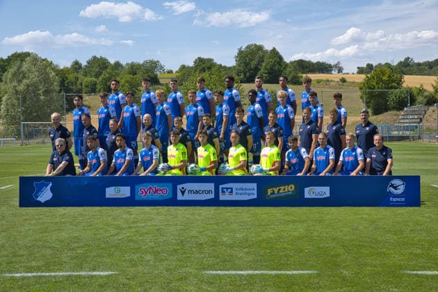 TSG Hoffenheim II; 3.Liga, Porträttermin 2026 2027, Mannschaftfsoto, hi. Reihe v.li.: 4. Reihe, stehend von links: Ben Opoku Labes, Lars Strobl, Jakov DediÄ‡, Santino Pistrol, Maxime Penda, Klaus Gjasula, Tristan Spranger, Maximilian Theuer. 3.Reihe, stehend von links: Zain Biazid, Lion Wagenbach, Konstantin Aleksa, Oskar Hencke, Alex Honajzer, Florian Micheler, Blessing Makanda, KryÅ¡tof ÄaiÅ¾ek, Finn Sherlock, Matthew Moore. 2.Reihe, stehend von links: Thomas Gomminginger (Teammanager), Timo Maag (Zeugwart), Dr. Ralph Kern (Mannschaftsarzt), Florian Desprez (Physiotherapeut), Tobias Dipoli Wieser (Physiotherapeut), Marco Backfisch (Reha- und Athletiktrainer), Nick Just (Spiel- und Videoanalyst), Patric Klandt (Torwarttrainer), Nick Proschwitz (Co-Trainer), Tobias Schilk (Co-Trainer), Stefan Kleineheismann (Cheftrainer). 1.Reihe, sitzend von links: Willi Heinlein (Betreuer), Nader Jindaoui, Yasin Zor, Tim Müller, Tim Philipp, Nico Biedermann, Tobias Trautner, Nils Schlosser, Diren DaÄüdeviren, Timo Hildmann, Valentin Lässig, Arno Schneider (Betreuer). Zuzenhausen *** TSG Hoffenheim II, 3. Liga, Team Photo Session 2026–2027, Team photo, front row from left: 4th row, standing from left: Ben Opoku Labes, Lars Strobl, Jakov Dedic, Santino Pistrol, Maxime Penda, Klaus Gjasula, Tristan Spranger, Maximilian Theuer; 3rd row, standing from left: Zain Biazid, Lion Wagenbach, Konstantin Aleksa, Oskar Hencke, Alex Honajzer, Florian Micheler, Blessing Makanda, Kryötof Caižek, Finn Sherlock, Matthew Moore; 2nd row, standing from left: Thomas Gomminginger, team manager, Timo Maag, equipment manager; Dr. Ralph Kern, team doctor; Florian Desprez, physical therapist; Tobias Dipoli Wieser, physical therapist; Marco Backfisch, rehabilitation and athletic trainer; Nick Just, game and video analyst; Patric Klandt, goalkeeper coach; Nick Proschwitz, assistant coach; Tobias Schilk, assistant coach; Stefan Kleineheismann, head coach; 1st row, seated from left: Willi Heinlein, team support staff member; Nader Jindaoui, Yasin Zor, Tim Müller, Tim Philipp, Nico Biedermann, Tobias Trautner, Nils Schlosser, Diren DaÄüdeviren, Timo Hildmann, Valentin Lässig, Arno Schneider, Support Staff, Zuzenhausen Copyright: xEibner-Pressefoto JoergxHirschx EP_JHH