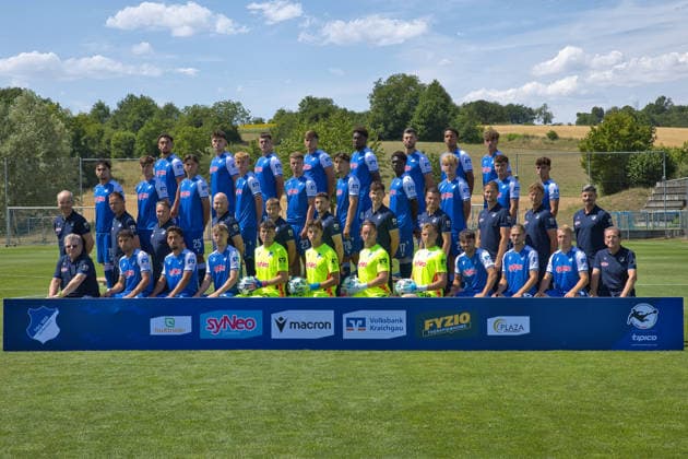 TSG Hoffenheim II; 3.Liga, Porträttermin 2026 2027, Mannschaftfsoto, hi. Reihe v.li.: 4. Reihe, stehend von links: Ben Opoku Labes, Lars Strobl, Jakov DediÄ‡, Santino Pistrol, Maxime Penda, Klaus Gjasula, Tristan Spranger, Maximilian Theuer. 3.Reihe, stehend von links: Zain Biazid, Lion Wagenbach, Konstantin Aleksa, Oskar Hencke, Alex Honajzer, Florian Micheler, Blessing Makanda, KryÅ¡tof ÄaiÅ¾ek, Finn Sherlock, Matthew Moore. 2.Reihe, stehend von links: Thomas Gomminginger (Teammanager), Timo Maag (Zeugwart), Dr. Ralph Kern (Mannschaftsarzt), Florian Desprez (Physiotherapeut), Tobias Dipoli Wieser (Physiotherapeut), Marco Backfisch (Reha- und Athletiktrainer), Nick Just (Spiel- und Videoanalyst), Patric Klandt (Torwarttrainer), Nick Proschwitz (Co-Trainer), Tobias Schilk (Co-Trainer), Stefan Kleineheismann (Cheftrainer). 1.Reihe, sitzend von links: Willi Heinlein (Betreuer), Nader Jindaoui, Yasin Zor, Tim Müller, Tim Philipp, Nico Biedermann, Tobias Trautner, Nils Schlosser, Diren DaÄüdeviren, Timo Hildmann, Valentin Lässig, Arno Schneider (Betreuer). Zuzenhausen *** TSG Hoffenheim II, 3. Liga, Team Photo Session 2026–2027, Team photo, front row from left: 4th row, standing from left: Ben Opoku Labes, Lars Strobl, Jakov Dedic, Santino Pistrol, Maxime Penda, Klaus Gjasula, Tristan Spranger, Maximilian Theuer; 3rd row, standing from left: Zain Biazid, Lion Wagenbach, Konstantin Aleksa, Oskar Hencke, Alex Honajzer, Florian Micheler, Blessing Makanda, Kryötof Caižek, Finn Sherlock, Matthew Moore; 2nd row, standing from left: Thomas Gomminginger, team manager, Timo Maag, equipment manager; Dr. Ralph Kern, team doctor; Florian Desprez, physical therapist; Tobias Dipoli Wieser, physical therapist; Marco Backfisch, rehabilitation and athletic trainer; Nick Just, game and video analyst; Patric Klandt, goalkeeper coach; Nick Proschwitz, assistant coach; Tobias Schilk, assistant coach; Stefan Kleineheismann, head coach; 1st row, seated from left: Willi Heinlein, team support staff member; Nader Jindaoui, Yasin Zor, Tim Müller, Tim Philipp, Nico Biedermann, Tobias Trautner, Nils Schlosser, Diren DaÄüdeviren, Timo Hildmann, Valentin Lässig, Arno Schneider, Support Staff, Zuzenhausen Copyright: xEibner-Pressefoto JoergxHirschx EP_JHH