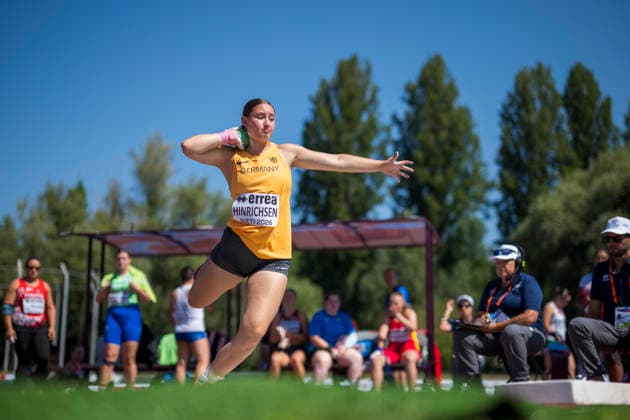 Lisa HINRICHSEN (Germany, Eintracht Frankfurt e.V., Kugelstoss) ITA, European Athletics U18 Championships, Athletics, 16.07.2026, ITA, European Athletics U18 Championships, Athletics, 16.07.2026, Rieti *** Lisa HINRICHSEN, Germany, Eintracht Frankfurt e.V., Shot Put (ITA), European Athletics U18 Championships, Track and Field, July 16, 2026, ITA, European Athletics U18 Championships, Track and Field, July 16, 2026, Rieti Copyright: xEibnerxPressefoto JanxPapenfussx EP_JPS