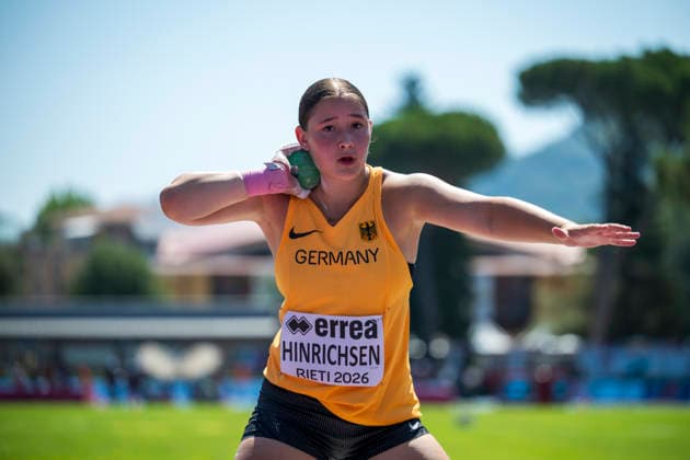 Lisa HINRICHSEN (Germany, Eintracht Frankfurt e.V., Kugelstoss) ITA, European Athletics U18 Championships, Athletics, 16.07.2026, ITA, European Athletics U18 Championships, Athletics, 16.07.2026, Rieti *** Lisa HINRICHSEN, Germany, Eintracht Frankfurt e.V., Shot Put (ITA), European Athletics U18 Championships, Track and Field, July 16, 2026, ITA, European Athletics U18 Championships, Track and Field, July 16, 2026, Rieti Copyright: xEibnerxPressefoto JanxPapenfussx EP_JPS