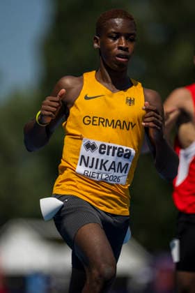 Sidwell NJIKAM (Germany, ABC Ludwigshafen, 100m) ITA, European Athletics U18 Championships, Athletics, 16.07.2026, ITA, European Athletics U18 Championships, Athletics, 16.07.2026, Rieti *** Sidwell NJIKAM Germany, ABC Ludwigshafen, 100m ITA, European Athletics U18 Championships, Track and Field, July 16, 2026, ITA, European Athletics U18 Championships, Track and Field, July 16, 2026, Rieti Copyright: xEibnerxPressefoto JanxPapenfussx EP_JPS