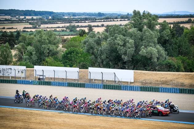 The pack of riders pictured before the start of stage 12 of the 2026 Tour de France cycling race, a stage of 181km from Nevers Magny-Cours to Chalon-sur-Saone, on Thursday 16 July 2026. The 113th edition of the Tour de France starts on Saturday 4 July in Barcelona, Spain, and will finish in Paris, France on the 26th of July. JASPERxJACOBS  x181254179x