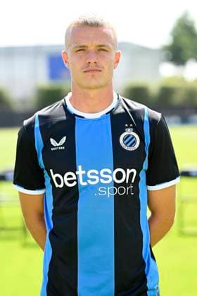 Club Brugge photo shoot 2026 - 2027 WESTKAPELLE, BELGIUM - JULY 16 : Siquet Hugo defender of Club Brugge pictured during the team photo shoot of Club Brugge prior the Jupiler Pro league football season 2026 - 2027 at the Alheembouw Base camp on July 16, 2026 in Westkapelle, Belgium , 16 07 2026 Westkapelle Belgium  Copyright: xNicoxVereeckenx