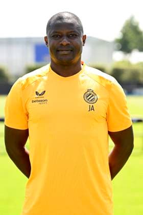 Club Brugge photo shoot 2026 - 2027 WESTKAPELLE, BELGIUM - JULY 16 : Akpala Joseph assistant coach of Club Brugge pictured during the team photo shoot of Club Brugge prior the Jupiler Pro league football season 2026 - 2027 at the Alheembouw Base camp on July 16, 2026 in Westkapelle, Belgium , 16 07 2026 Westkapelle Belgium  Copyright: xNicoxVereeckenx