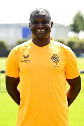 Club Brugge photo shoot 2026 - 2027 WESTKAPELLE, BELGIUM - JULY 16 : Akpala Joseph assistant coach of Club Brugge pictured during the team photo shoot of Club Brugge prior the Jupiler Pro league football season 2026 - 2027 at the Alheembouw Base camp on July 16, 2026 in Westkapelle, Belgium , 16 07 2026 Westkapelle Belgium  Copyright: xNicoxVereeckenx