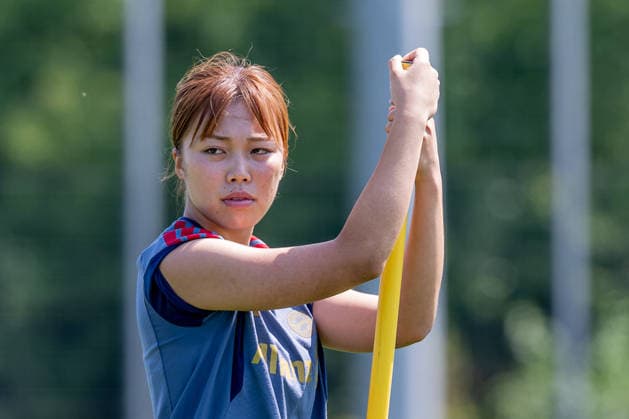 Momoko Tanikawa (FC Bayern Muenchen Frauen, 18) Portrait Portraet FC Bayern Muenchen Frauen, Fussball, Google Pixel Frauen-Bundesliga, Trainingseinheit, Saison 2026 2027, 16.07.2026. Foto: HMB Media Franz Feiner *** Momoko Tanikawa, FC Bayern Munich Women, 18, Portrait, FC Bayern Munich Women, Soccer, Google Pixel, Women s Bundesliga, Training Session, 2026–2027 Season, July 16, 2026, Photo by HMB Media, Franz Feiner Copyright: HMBxMedia FranzxFeiner