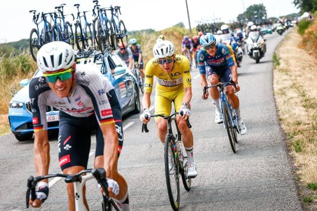 Slovenian Tadej Pogacar of UAE Team Emirates XRG pictured in action during the stage 12 of the 2026 Tour de France cycling race, a stage of 181km from Nevers Magny-Cours to Chalon-sur-Saone, on Thursday 16 July 2026. The 113th edition of the Tour de France starts on Saturday 4 July in Barcelona, Spain, and will finish in Paris, France on the 26th of July. POOLxLUCAxBETTINI  x181257568x