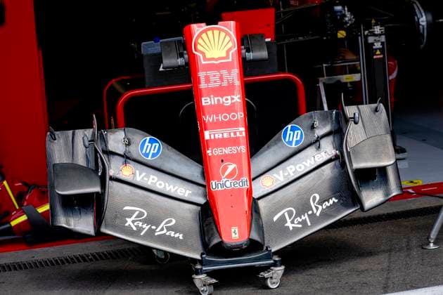 SPA - Front wing of the car of Formula 1 driver Lewis Hamilton of Scuderia Ferrari HP during the Formula 1 Belgium at Spa Francorchamps on July 16, 2026 in Spa, Belgium. (Photo by DeFodi Images) - *** SPA: The front wing of the car driven by Formula 1 driver Lewis Hamilton of Scuderia Ferrari HP during the Formula 1 Belgian Grand Prix at Spa-Francorchamps on July 16, 2026, in Spa, Belgium. Photo by DeFodi Images