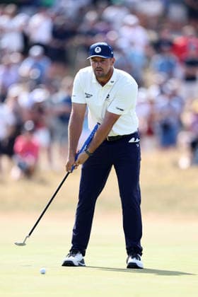 RECORD DATE NOT STATED 16Th July 2026; Royal Birkdale Golf Club, Southport, Merseyside, England; The Open Championship, Round One; Bryson Dechambeau (USA) studies his birdie putt on the 4th hole DavidxBlunsden