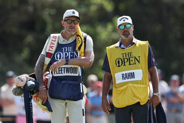 RECORD DATE NOT STATED 16Th July 2026; Royal Birkdale Golf Club, Southport, Merseyside, England; The Open Championship, Round One; caddies Ian Finnis and Adam Hayes at the 4th green DavidxBlunsden