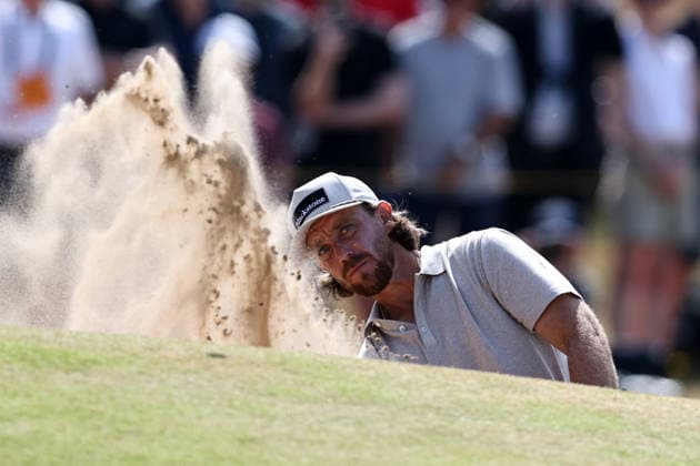 RECORD DATE NOT STATED 16Th July 2026; Royal Birkdale Golf Club, Southport, Merseyside, England; The Open Championship, Round One; Tommy Fleetwood (ENG) plays from a green side bunker at the 4th hole DavidxBlunsden