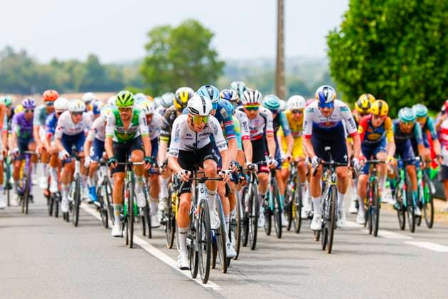 Tour de France 2026 Stage 12 CHALON-SUR-SAONE, FRANCE - JULY 16 : Rider of Team NSN Development leading the peloton during stage 12 of the 113rd edition of Tour de France an UCI World Tour 2.UWT cycling road race stage for Men Elite of 181 km with start in Circuit Nevers Magny-Cours and finish in Chalon-sur-Saone on July 16, 2026 in Chalon-sur-Saone, France, 16 07 2026 Chalon-sur-Saone France  Copyright: xLucaxBettinix