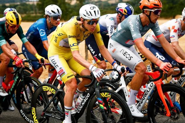 Slovenian Tadej Pogacar of UAE Team Emirates XRG pictured in action during the stage 12 of the 2026 Tour de France cycling race, a stage of 181km from Nevers Magny-Cours to Chalon-sur-Saone, on Thursday 16 July 2026. The 113th edition of the Tour de France starts on Saturday 4 July in Barcelona, Spain, and will finish in Paris, France on the 26th of July. POOLxLUCAxBETTINI  x181259170x
