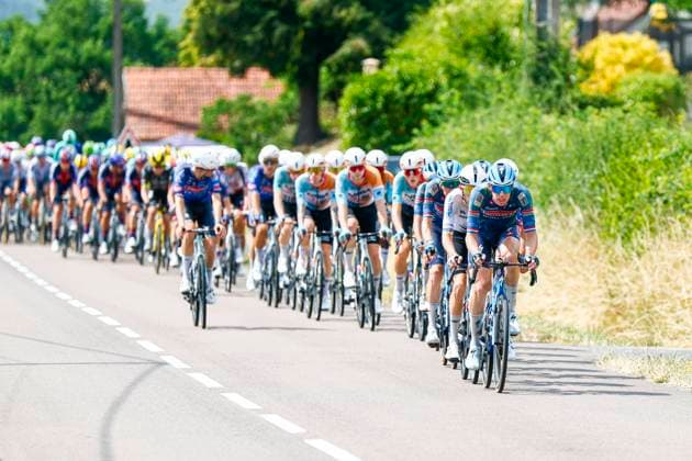 Tour de France 2026 Stage 12 CHALON-SUR-SAONE, FRANCE - JULY 16 : Rider of Team Soudal Quick-Step leading the peloton during stage 12 of the 113rd edition of Tour de France an UCI World Tour 2.UWT cycling road race stage for Men Elite of 181 km with start in Circuit Nevers Magny-Cours and finish in Chalon-sur-Saone on July 16, 2026 in Chalon-sur-Saone, France, 16 07 2026 Chalon-sur-Saone France  Copyright: xLucaxBettinix