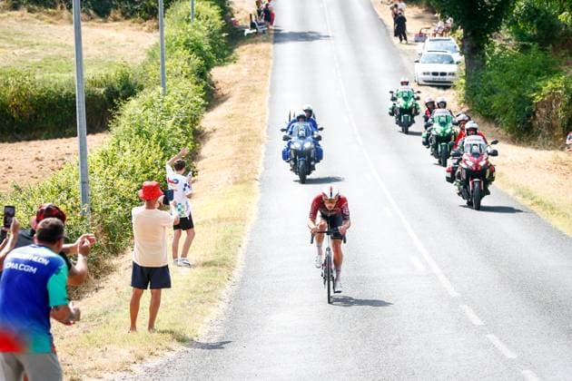French Baptiste Veistroffer of Lotto Intermarche pictured in action during the stage 12 of the 2026 Tour de France cycling race, a stage of 181km from Nevers Magny-Cours to Chalon-sur-Saone, on Thursday 16 July 2026. The 113th edition of the Tour de France starts on Saturday 4 July in Barcelona, Spain, and will finish in Paris, France on the 26th of July. POOLxLUCAxBETTINI  x181263712x