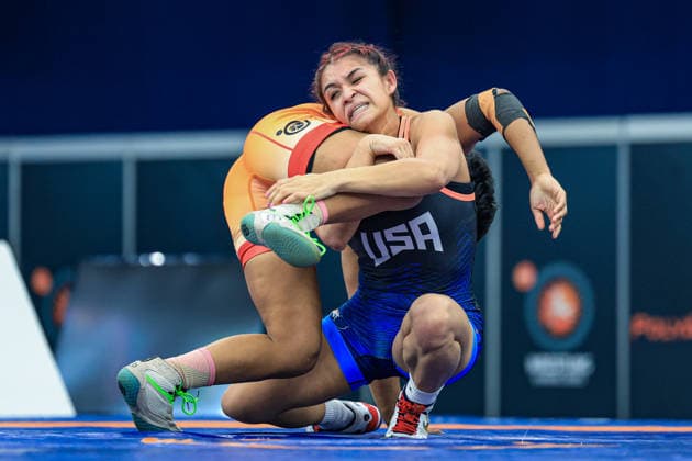 Wrestling Ranking Series Polyak & Janos & Istvan Memorial 50kg WW - Priyanshi Prajapat (IND) df. Katie Brianna Gomez (USA) *** Wrestling Ranking Series: Janos Istvan Polyak Memorial, 50kg Women s Weight Class: Priyanshi Prajapat (IND) def. Katie Brianna Gomez (USA) Copyright: xUnitedxWorldxWrestlingx xAmirrezx United World Wrestling Kadir C