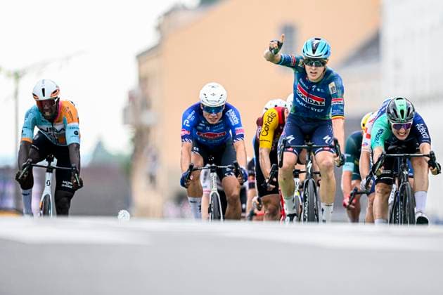 Tour de France 2026 Stage 12 CHALON-SUR-SAONE, FRANCE - JULY 16 : Merlier Tim (BEL) of Soudal Quick Step celebrating his victory during stage 12 of the 113rd edition of Tour de France an UCI World Tour 2.UWT cycling road race stage for Men Elite of 181 km with start in Circuit Nevers Magny-Cours and finish in Chalon-sur-Saone on July 16, 2026 in Chalon-sur-Saone, France, 16 07 2026 Chalon-sur-Saone France  Copyright: xTomasxSiskx