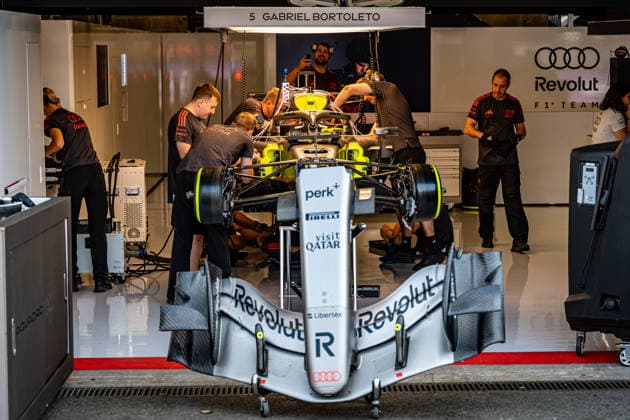 Formula One GP Spa Francorchamps, Belgium. Thursday, July 16, 2026 Audi Resoluut F1 Team Frontwing; Formula One GP Spa Francorchamps, Belgium. Thursday, July 16, 2026 *** Formula One Grand Prix at Spa-Francorchamps, Belgium, Thursday, July 16, 2026 Audi Resoluut F1 Team Front Wing Formula One Grand Prix at Spa-Francorchamps, Belgium, Thursday, July 16, 2026 Copyright: xBEAUTIFULxSPORTS Erlhofx