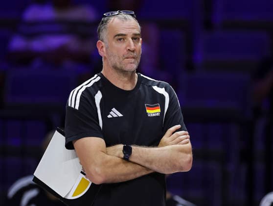 WomenÕs Volleyball Nations League - Belgrade 2026 Germany s head coach Massimo Botti during the MenÕs Volleyball Nations League Pool 7 match between Germany and Iran at Belgrade Arena on July 16, 2026 in Belgrade, Serbia. Belgrade Serbia Copyright: xSrdjanxStevanovicx x