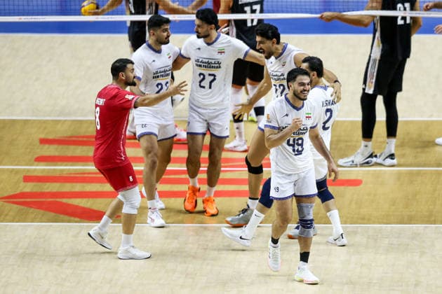 Iran v Germany - Men s Volleyball Nations League BELGRADE, SERBIA - JULY 16: Players of Iran celebrate after scoring a point during the Men s Volleyball Nations League match between Iran and Germany in Belgrade, Serbia on July 16, 2026. Filip Stevanovic Anadolu Belgrade Serbia. Editorial use only. Please get in touch for any other usage.  Copyright: x2026xAnadoluxFilipxStevanovicx