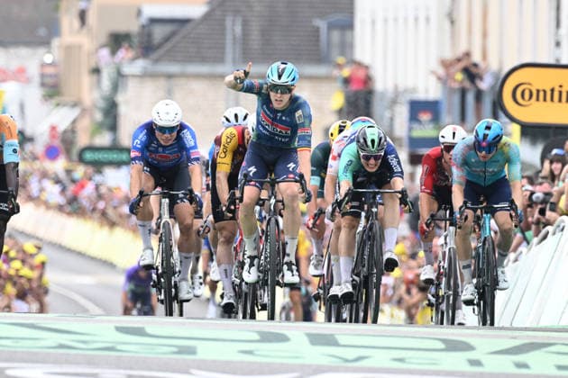 16-07-2026 Tour De France; Tappa 12, Circuito Magny Cours - Chalon Sur Saone; 2026, Soudal - Quick Step; 2026, Alpecin - Premier Tech; 2026, Decathlon - Cma Cgm; Merlier, Tim; Philipsen, Jasper; Kooij, Olav; Chalon Sur Saone; 