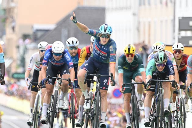 16-07-2026 Tour De France; Tappa 12, Circuito Magny Cours - Chalon Sur Saone; 2026, Soudal - Quick Step; 2026, Alpecin - Premier Tech; 2026, Decathlon - Cma Cgm; Merlier, Tim; Philipsen, Jasper; Kooij, Olav; Chalon Sur Saone; 