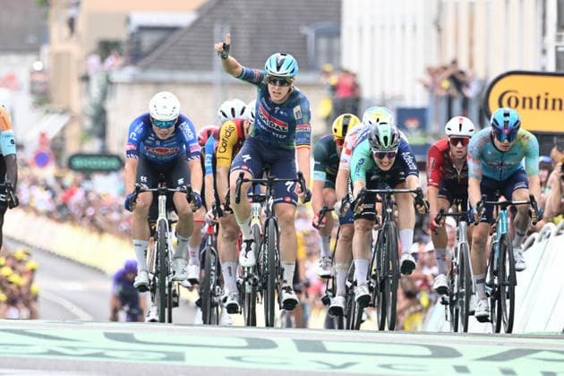 16-07-2026 Tour De France; Tappa 12, Circuito Magny Cours - Chalon Sur Saone; 2026, Soudal - Quick Step; 2026, Alpecin - Premier Tech; 2026, Decathlon - Cma Cgm; Merlier, Tim; Philipsen, Jasper; Kooij, Olav; Chalon Sur Saone; 