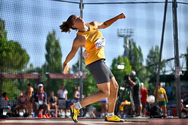 Emmy PFOUGA (Germany, asc Darmstadt, Diskuswurf) ITA, European Athletics U18 Championships, Athletics, 16.07.2026, Jan Papenfuss ITA, European Athletics U18 Championships, Athletics, 16.07.2026, *** Emmy PFOUGA Germany, ASC Darmstadt, discus throw ITA, European Athletics U18 Championships, Athletics, July 16, 2026, Jan Papenfuss ITA, European Athletics U18 Championships, Athletics, July 16, 2026, Copyright: xx