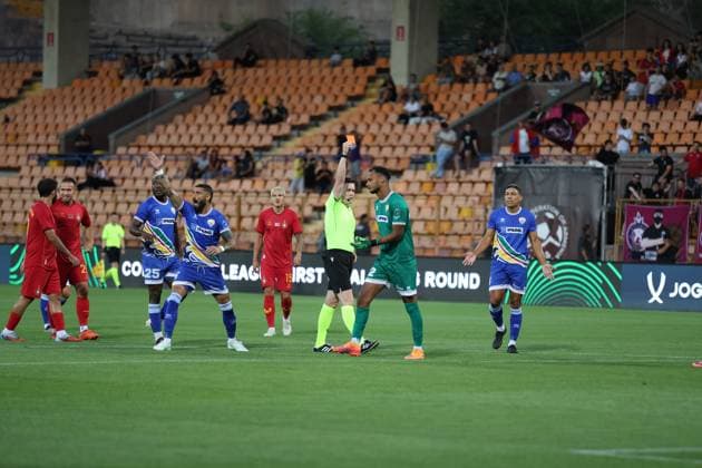 RECORD DATE NOT STATED UEFA Conference League: FC Pyunik v Marsaxlokk FC Aaron O Dowd and Christoffer Mafoumbi during the UEFA Conference League match between FC Pyunik and Marsaxlokk FC at Republican Stadium after Vazgen Sargsyan in Yerevan, Armenia on July 16, 2026
