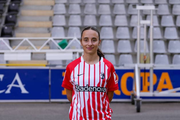 Emma Memminger; SC Freiburg; 1.BL Frauen, Porträttermin 2026 2027 Freiburg Dreisamstadion Baden-Wuerttemberg Deutschland *** Emma Memminger, SC Freiburg 1, Women s Bundesliga, Photo Shoot 2026–2027, Freiburg, Dreisamstadion, Baden-Württemberg, Germany Copyright: xAA STEINSIEK.CHx